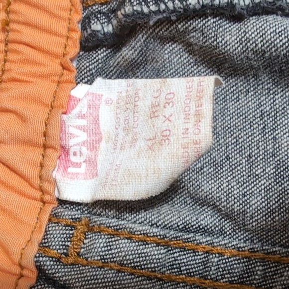 Levis Sport Jeans Vintage 80s Mom Jeans Snap Ankle Grey Acid Wash Orange Accent - Picture 5 of 14
